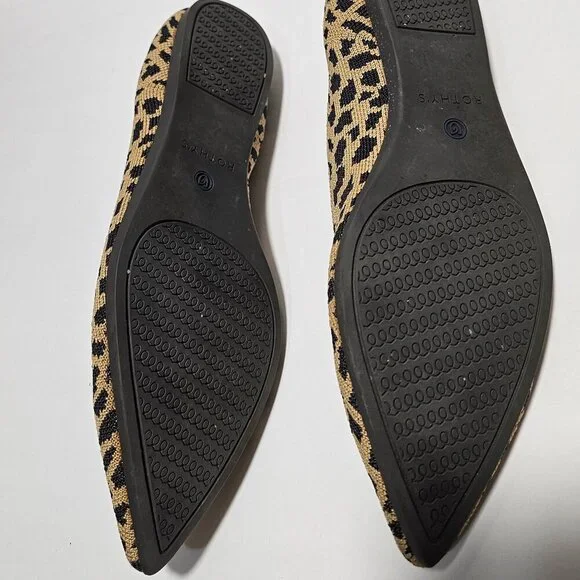 Rothy's Brown and Black Leopard Point Flats Sleek Loafers size 8.5 - Picture 7 of 8
